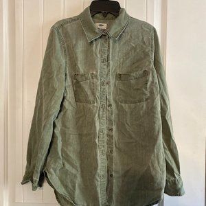 Old Navy green denim shirt